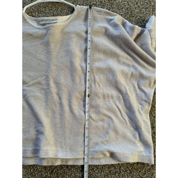 Bryn‎ Walker 3/4 Sleeve Boxy Crop Women's Ivory Top Blouse Scoop Neck Size S /u1 - Picture 8 of 8